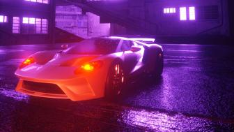Vaporwave Lamborghini Car wallpaper