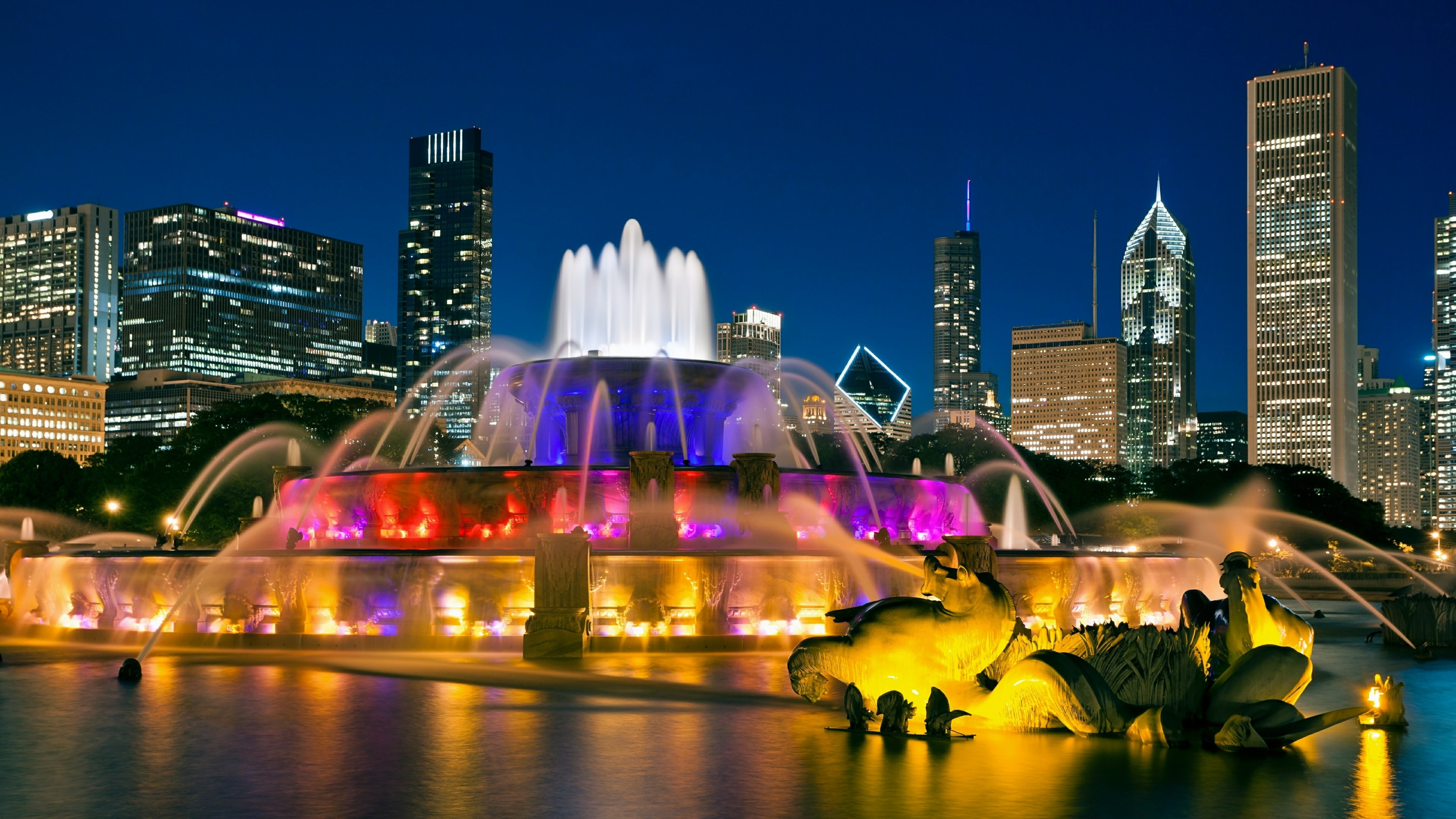 Multicolored Buckingham Fountain wallpaper - backiee