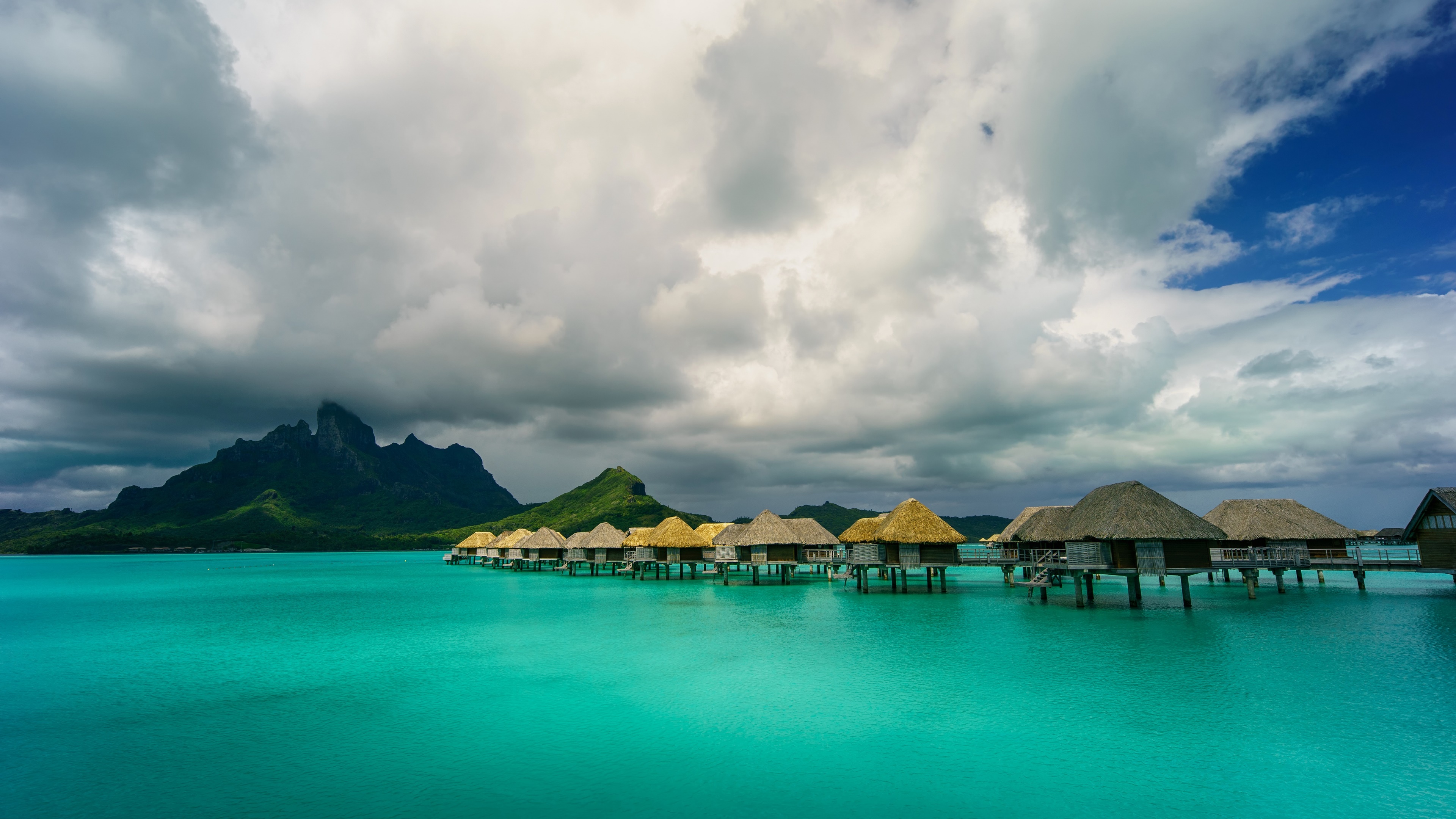 Bungalows in Bora  Bora  wallpaper backiee