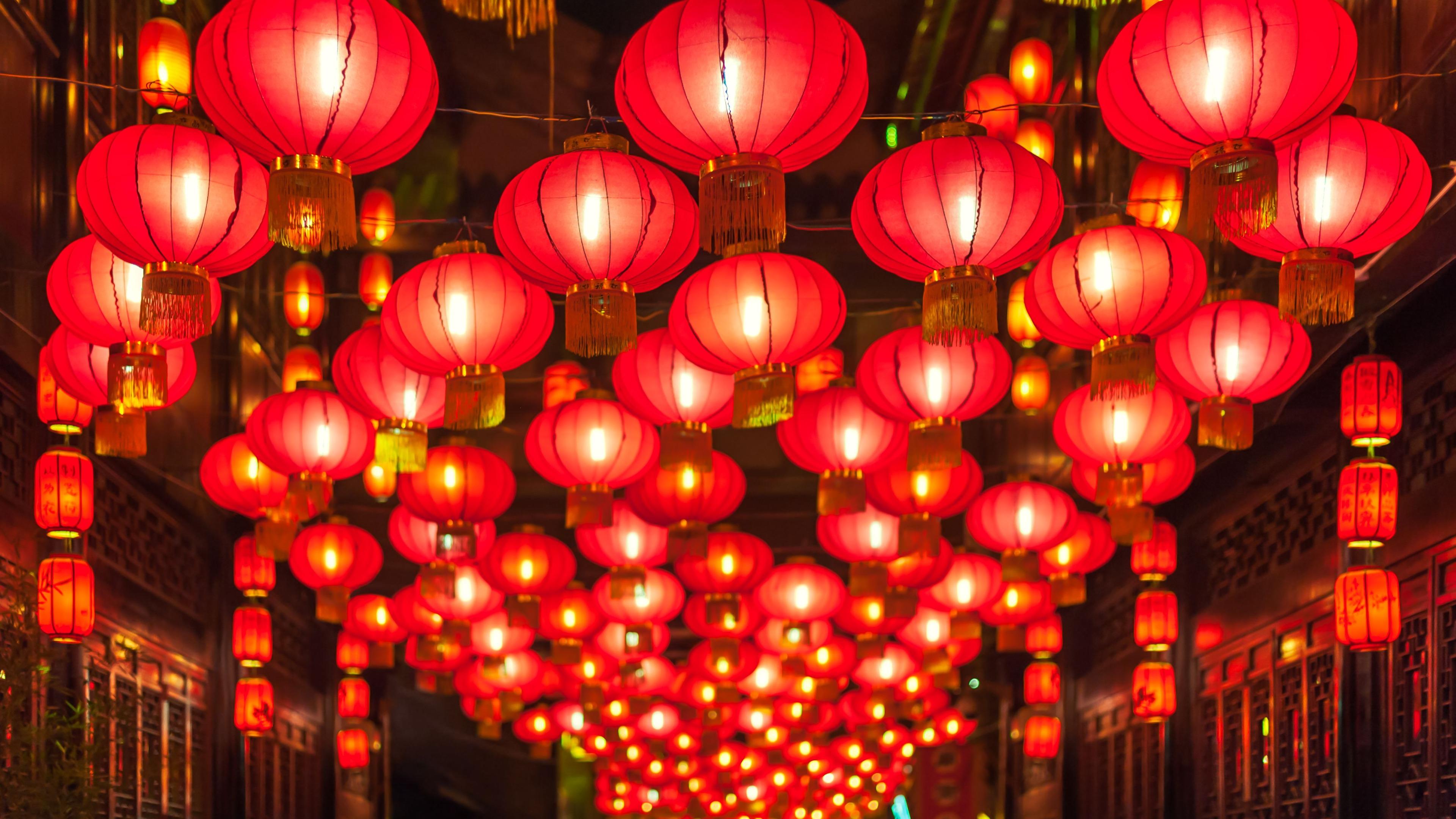 Chinese new year lanterns wallpaper - backiee