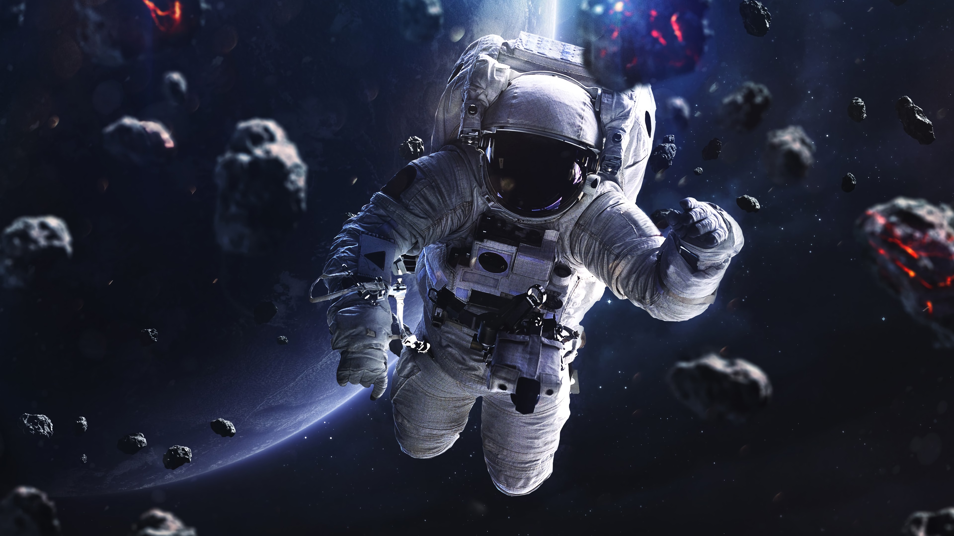 Floating astronaut, colorful nebula, dreamy, orange, two paths, Space, HD  wallpaper | Peakpx