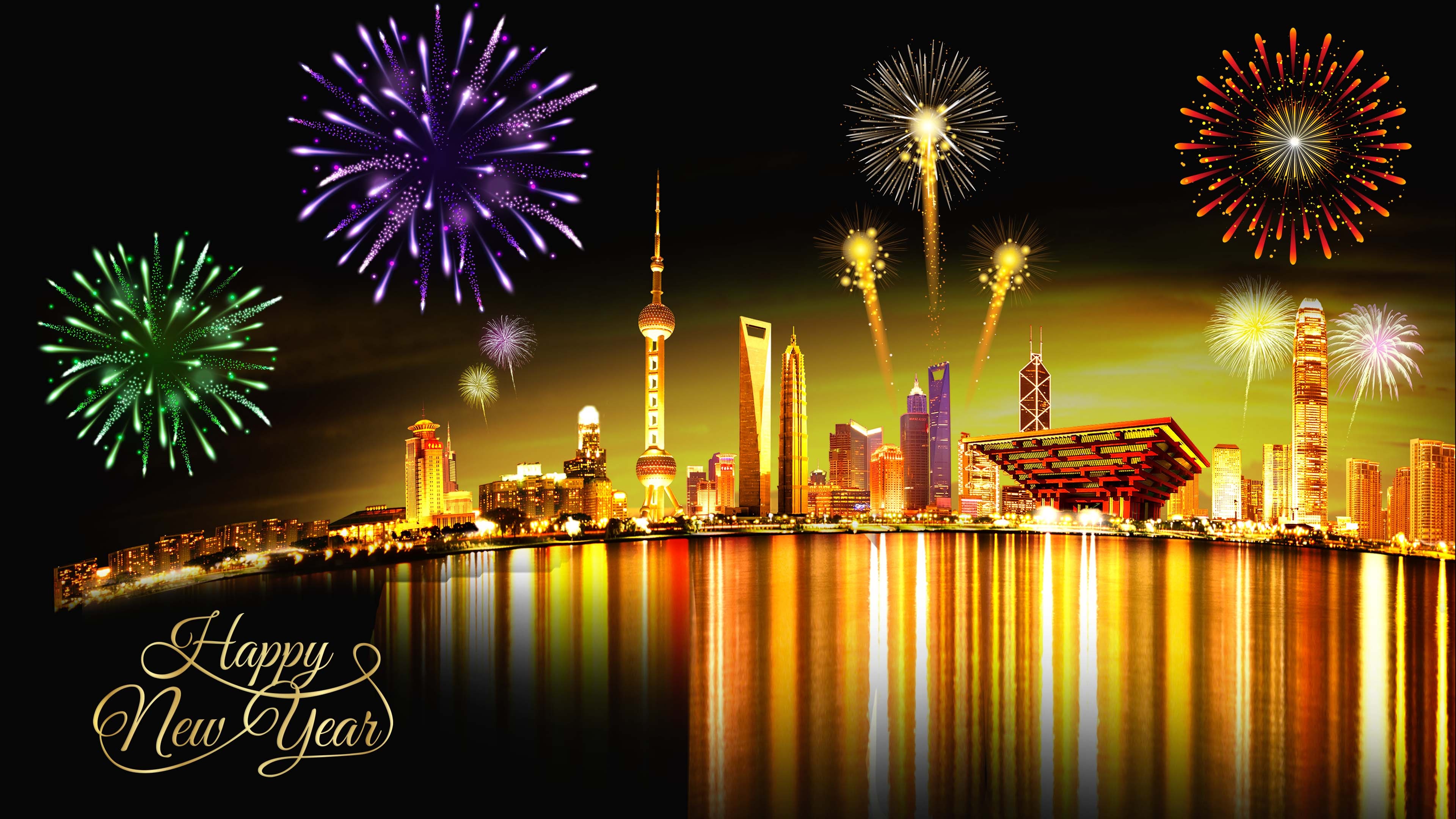 Happy New Year Shanghai wallpaper backiee