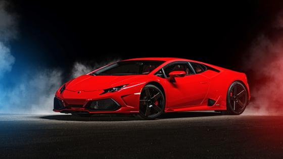 Red Lamborghini Huracan Elegance at Night wallpaper