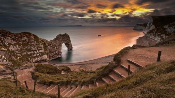 Wallpaper Jurassic Coast, 5k, 4k wallpaper, Dorset, England, rocks, sky,  clouds, Nature #6165