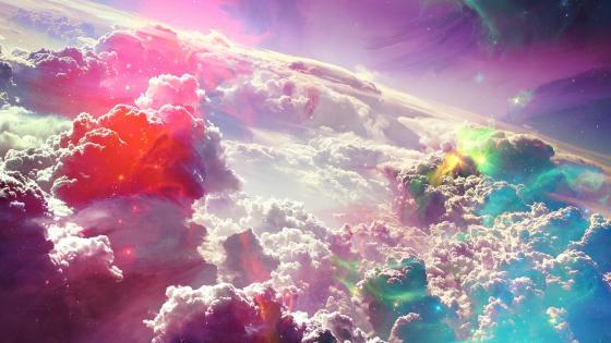 Clouds from the space - Fantasy art wallpaper