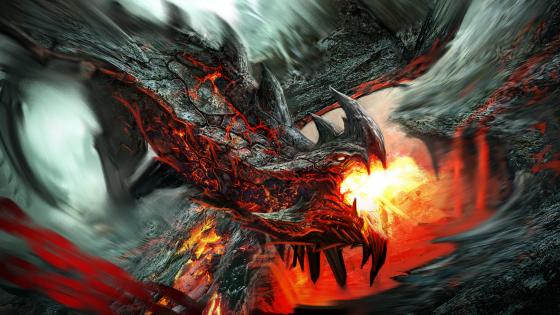 Fire Dragon fantasy art wallpaper