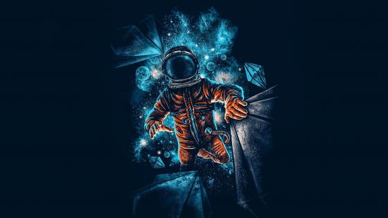 Download Stylish Poster Of Spaceman Wallpaper | Wallpapers.com