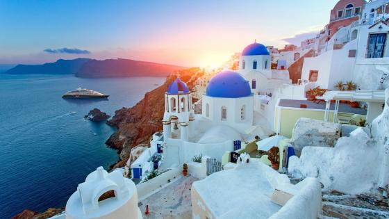 Santorini Greece, one of the Cyclades islands in the Aegean Sea[3840*2160]  : r/wallpaper