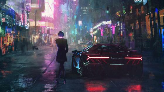 清道夫城市景观赛博朋克5k  Cyberpunk city, Futuristic city, Anime city