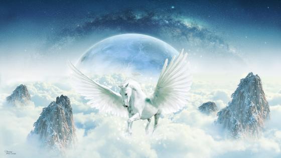 magical, Animals, Pegasus, Horses, Wings, Horse, Lake, Autumn, Reflection  Wallpapers HD / Desktop and Mobile Backgrounds