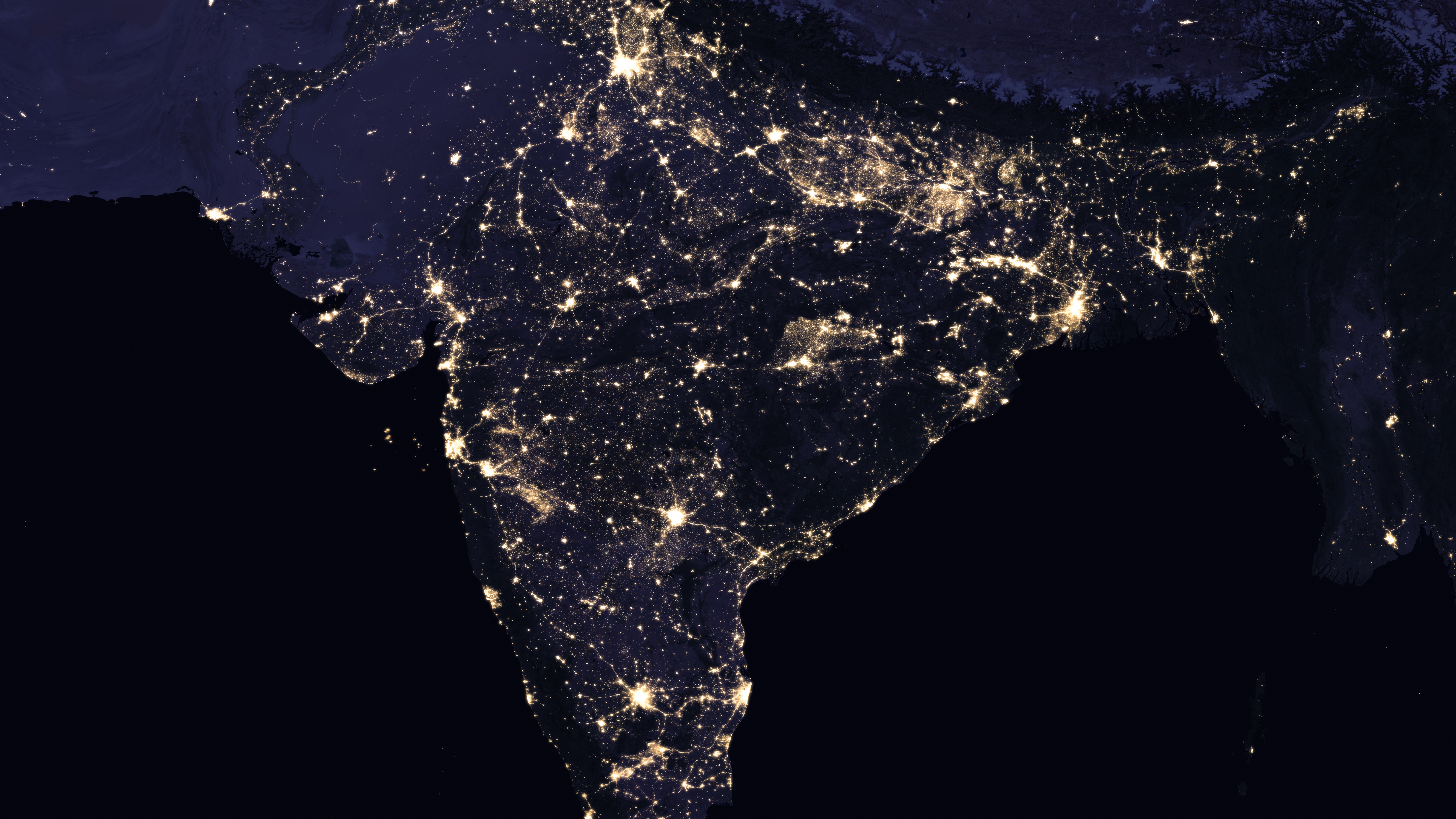 Night Lights of India, Pakistan, Nepal, Bhutan & Myanmar 2016 - backiee