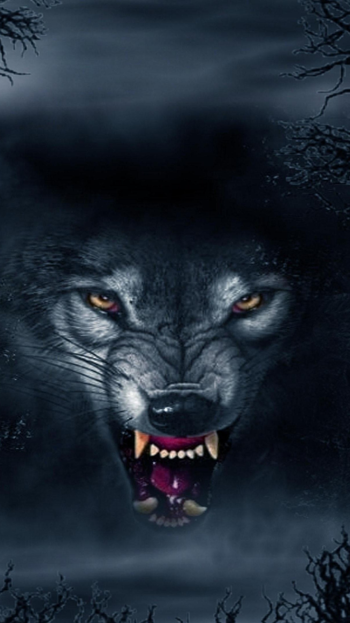 Snarling wolf wallpaper - backiee