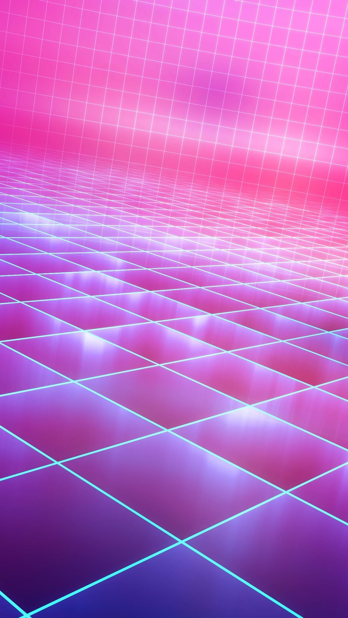 Neon grid - Retrofuture digital art wallpaper - backiee