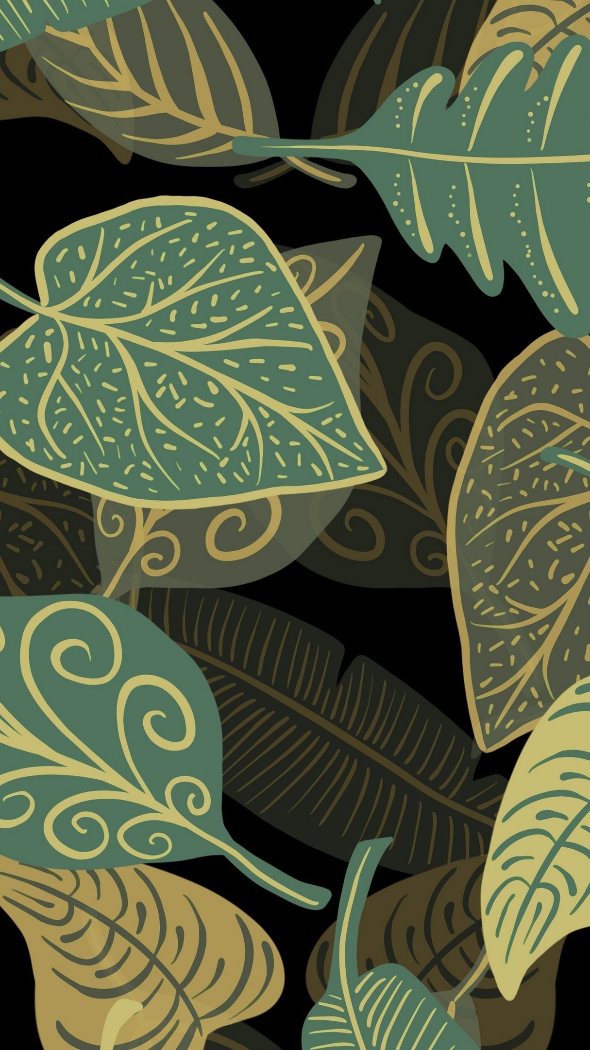 Green leaves pattern - backiee
