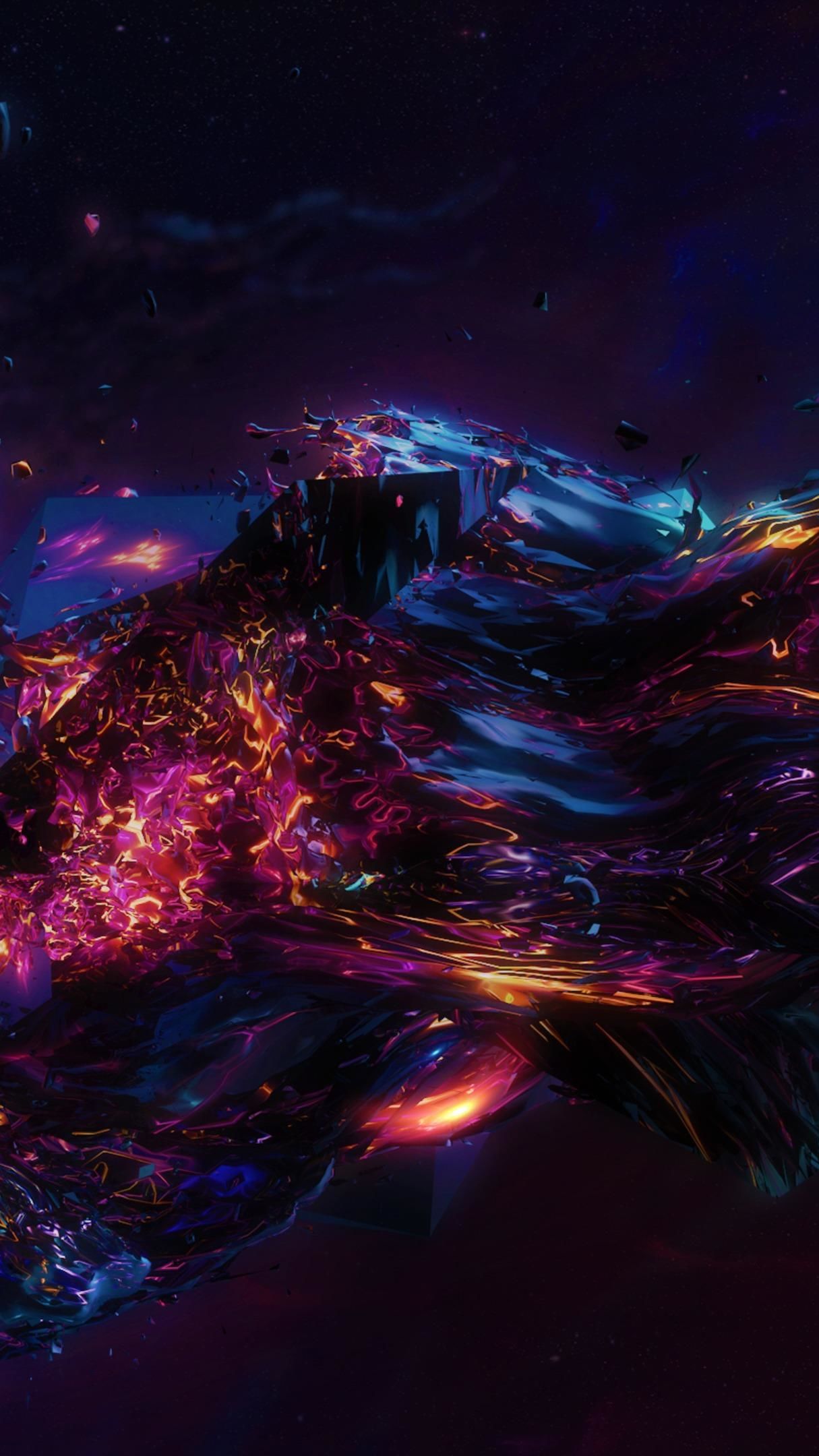 Purple digital abstract art - backiee