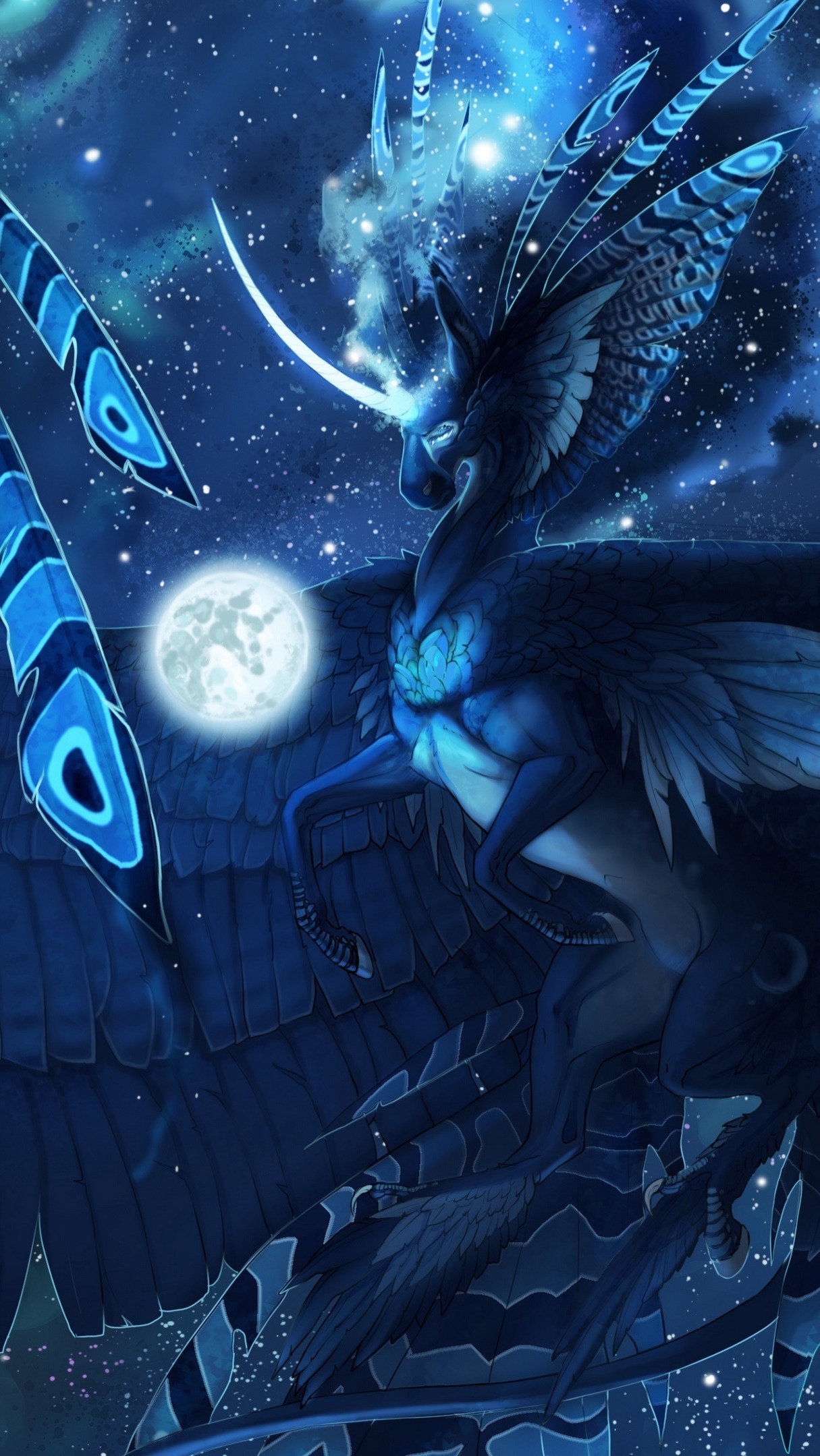 Blue space dragon - backiee