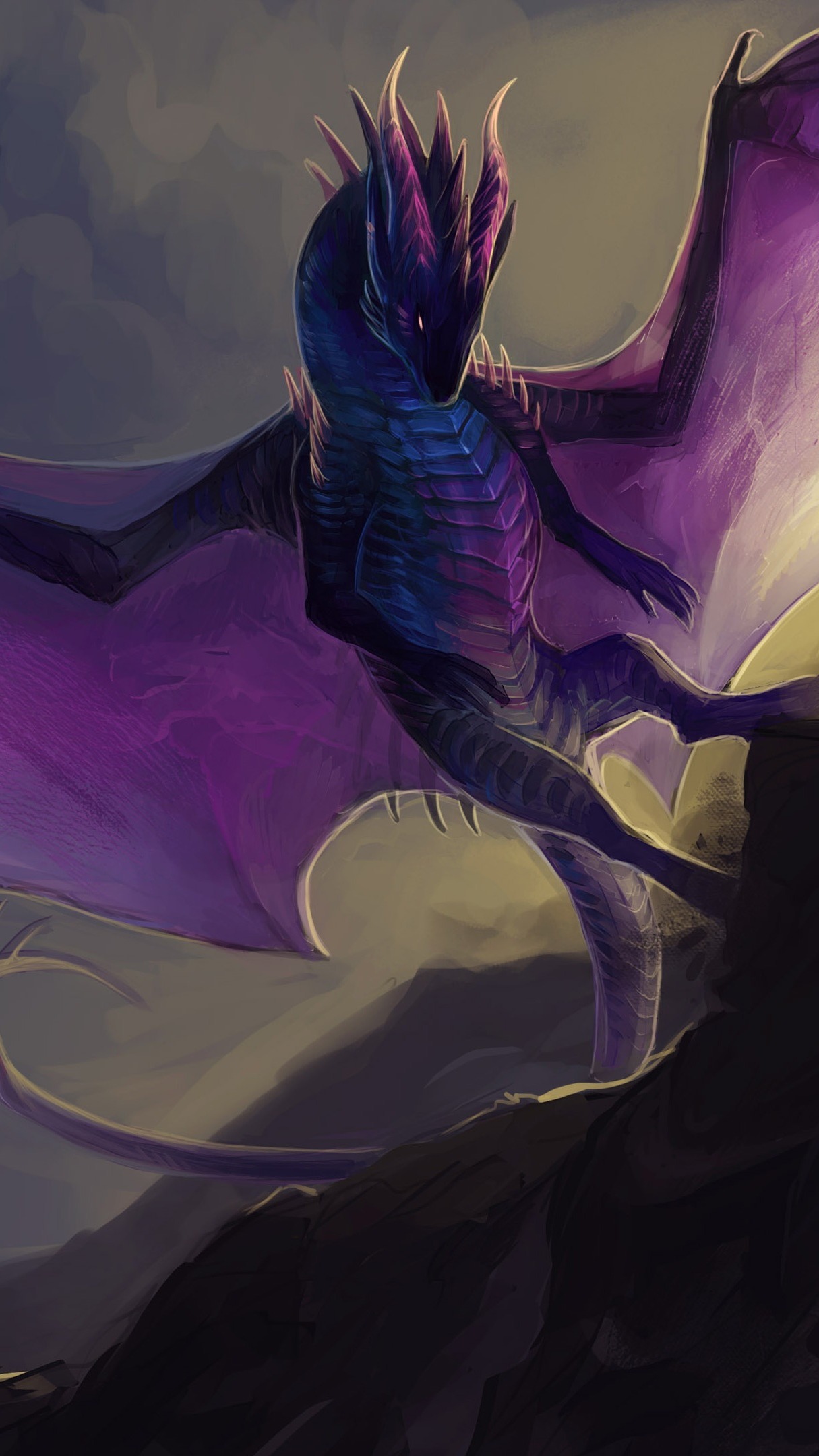 Purple dragon fantasy art - backiee