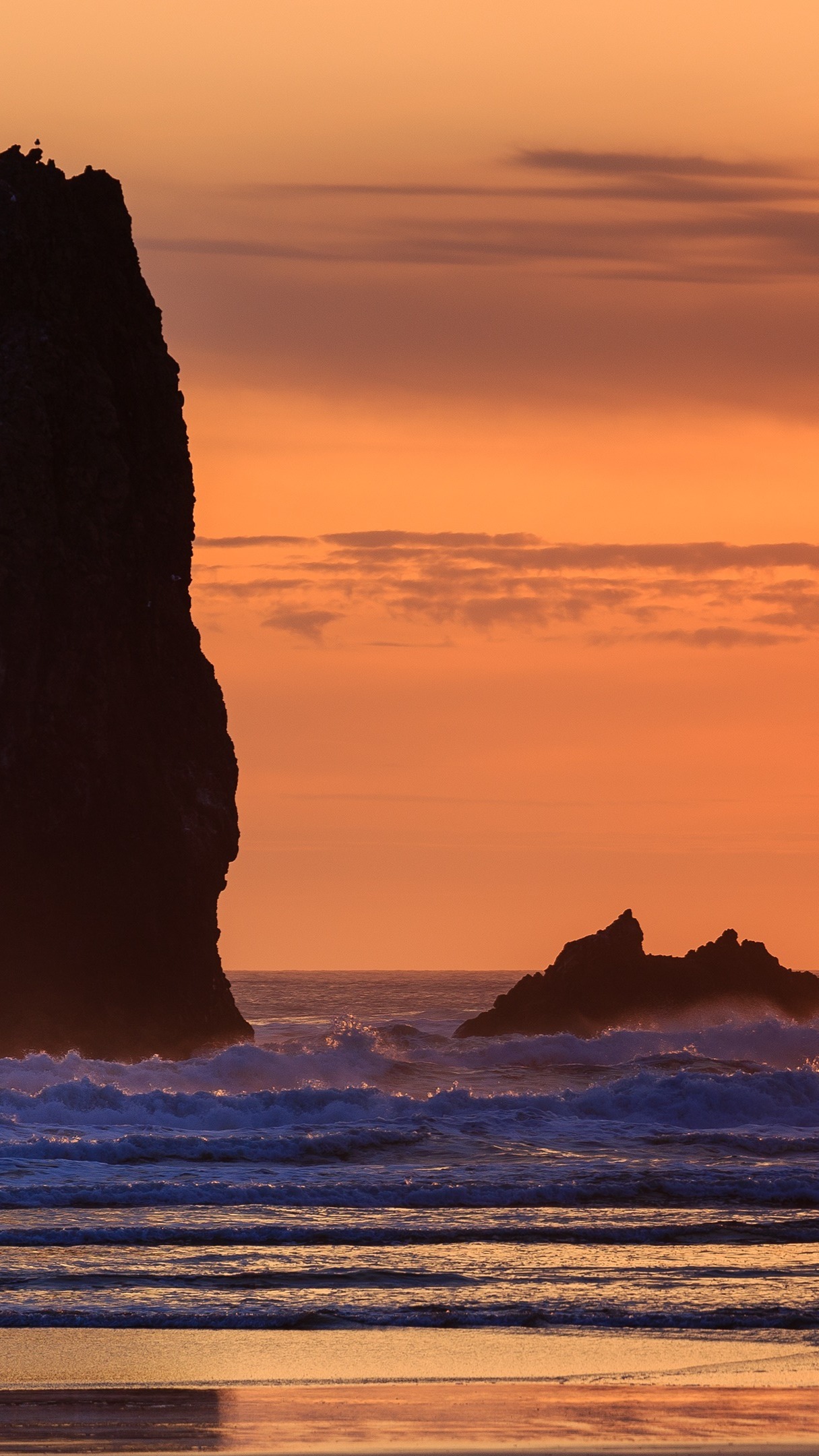 Haystack Rock in the sunset wallpaper - backiee
