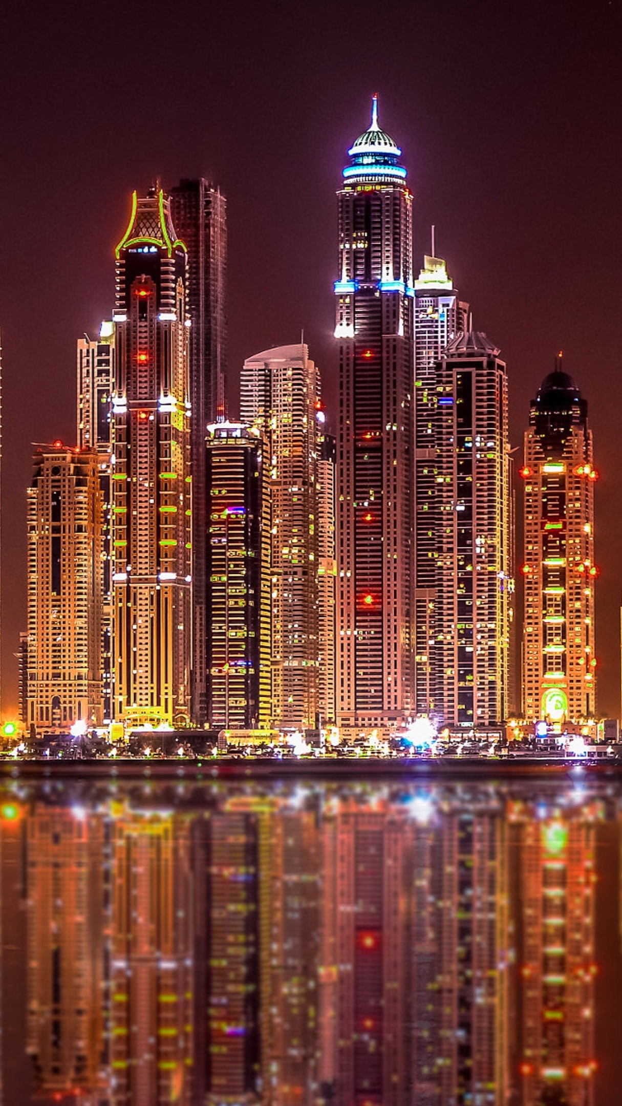 Dubai Marina Reflection Wallpaper Backiee