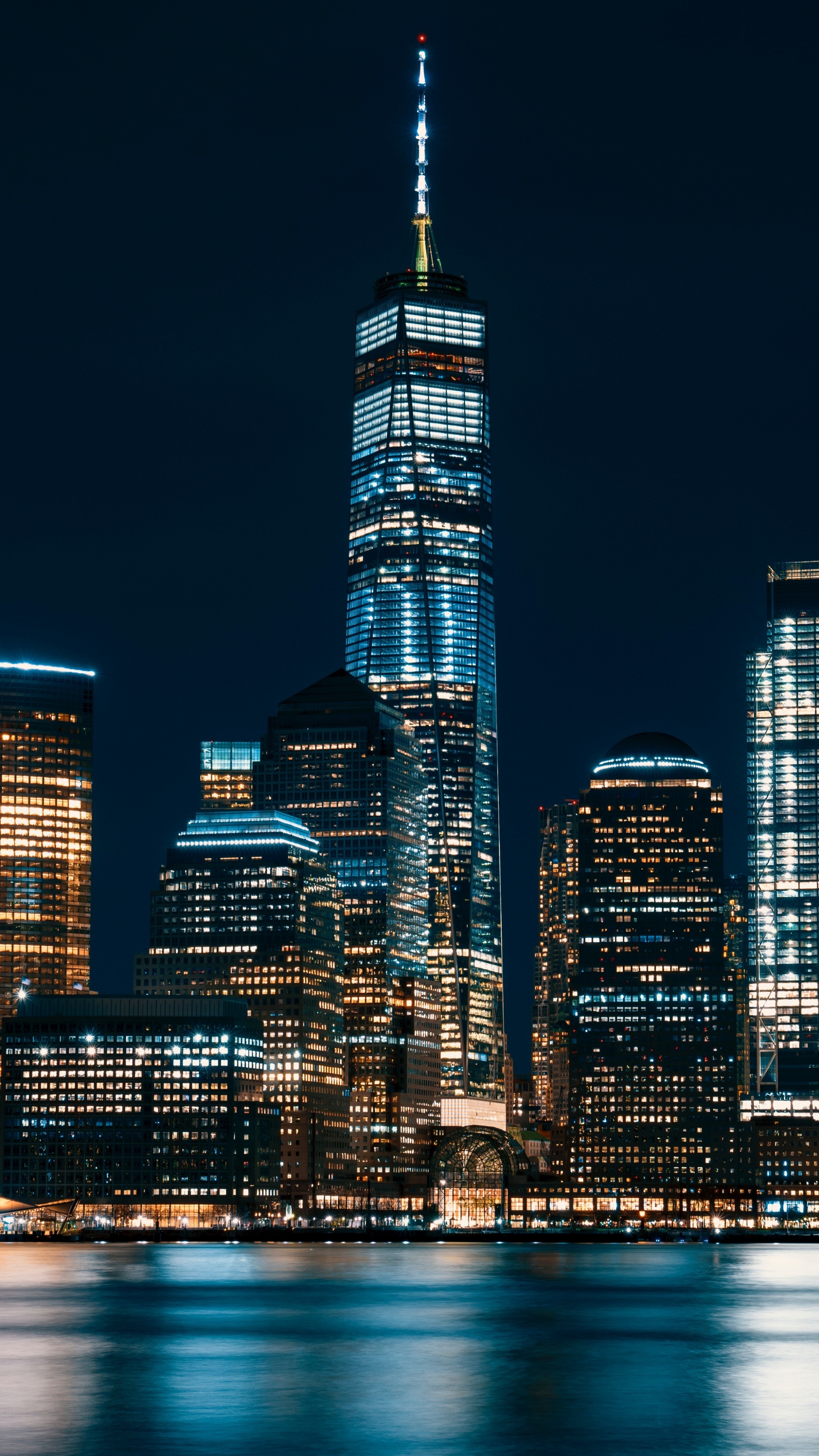 One World Trade Center at night wallpaper - backiee