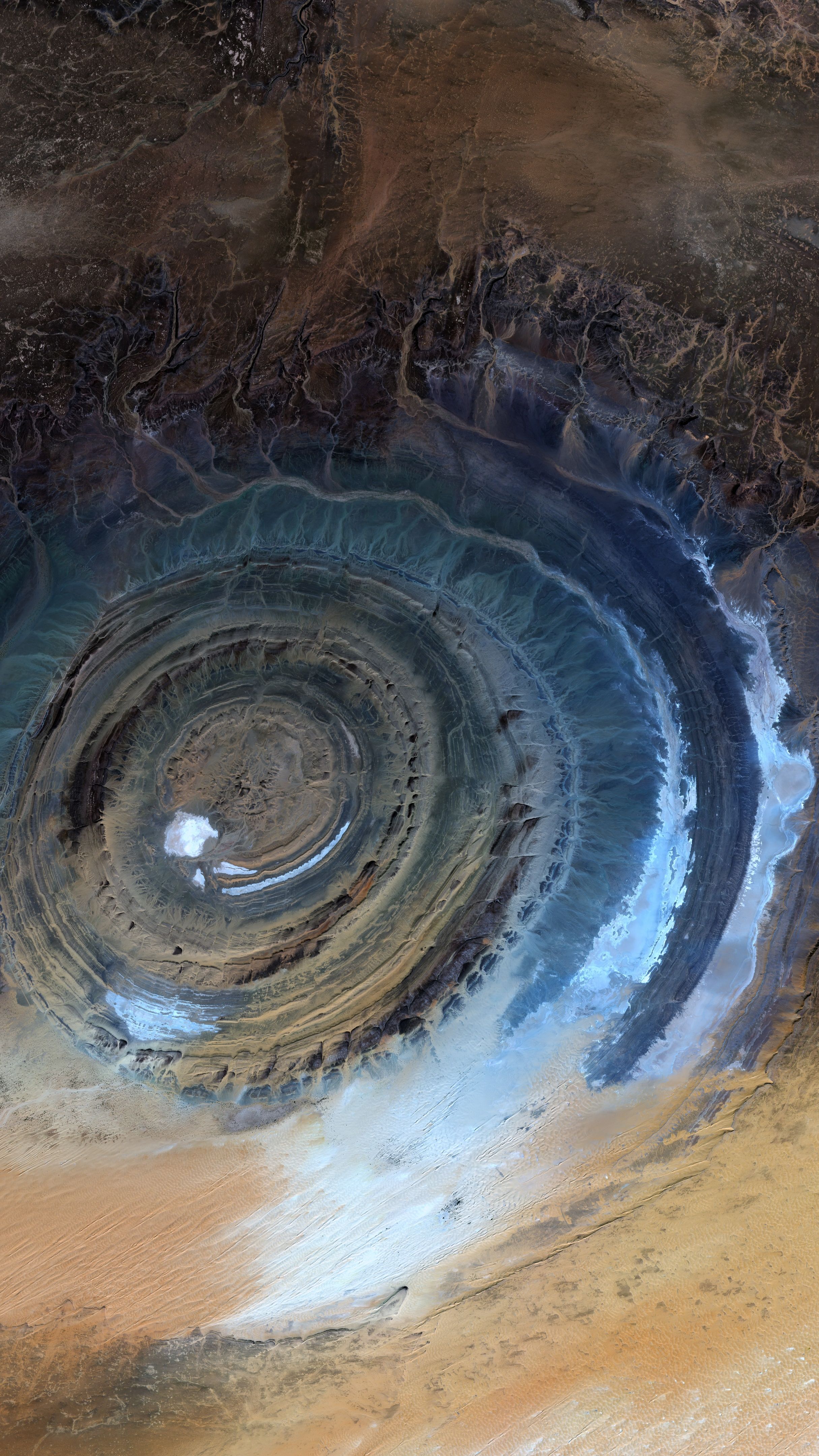 Satellite Image Of The Richat Structure In Mauritania Backiee