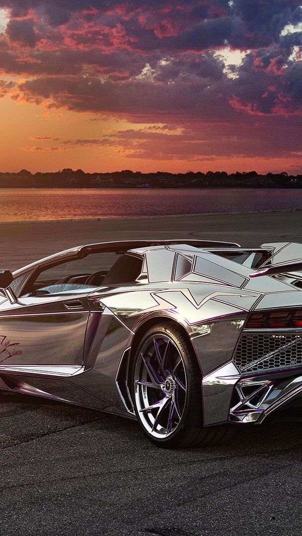 Chrome Lamborghini Aventador wallpaper - backiee