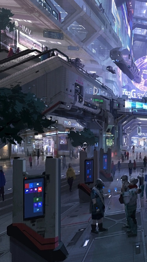 Futuristic subway station - backiee