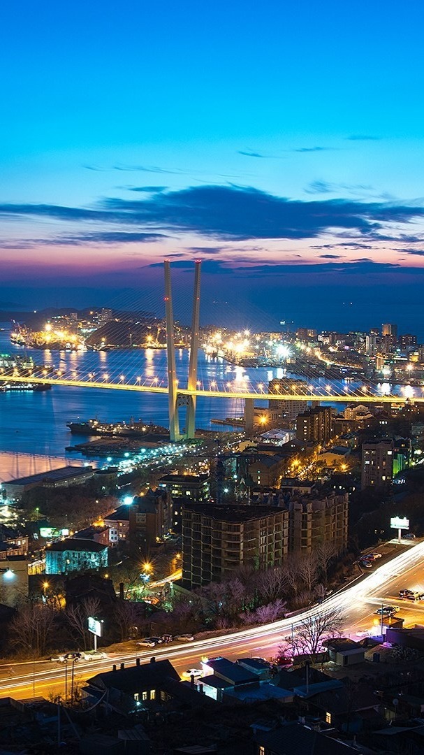 Vladivostok by night wallpaper - backiee