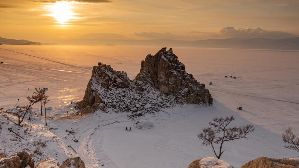Shaman Rock on Lake Baikal wallpaper