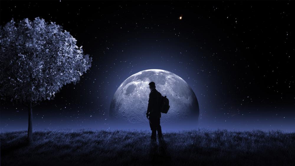 Moon and me wallpaper