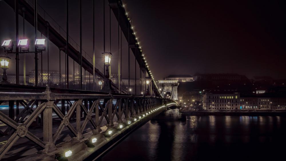 Széchenyi Chain Bridge by night wallpaper