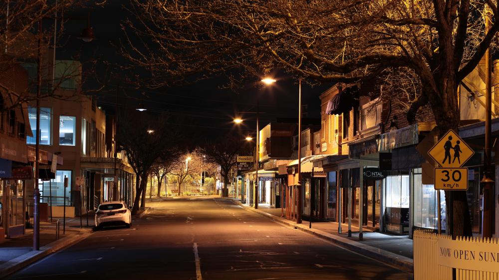 Melbourne night street wallpaper