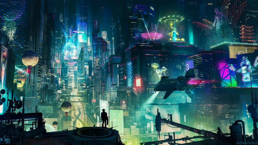 Cyberpunk city wallpaper