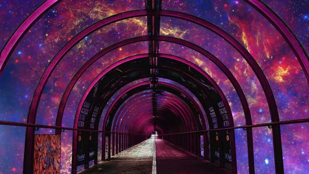 Space corridor wallpaper