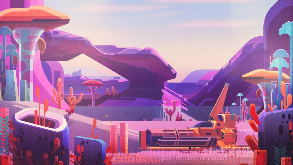 Dreamy sci-fi art wallpaper