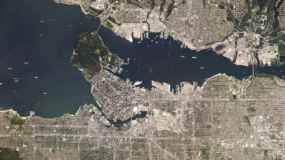 Satellite Image of Vancouver, Canada wallpaper