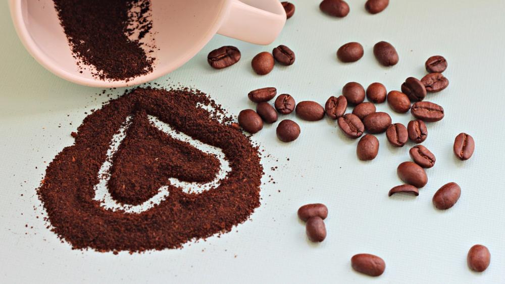 Coffee bean heart wallpaper