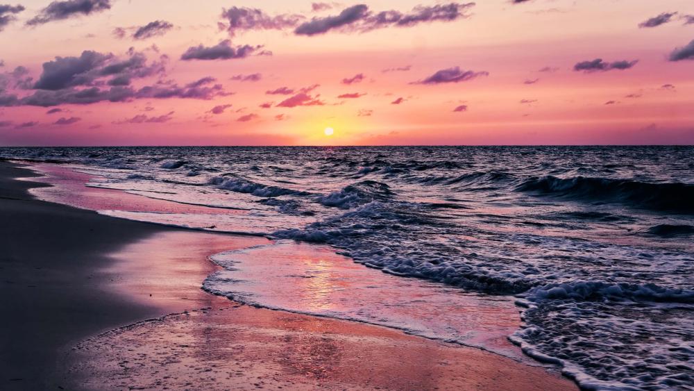Bahamas purple sunset wallpaper
