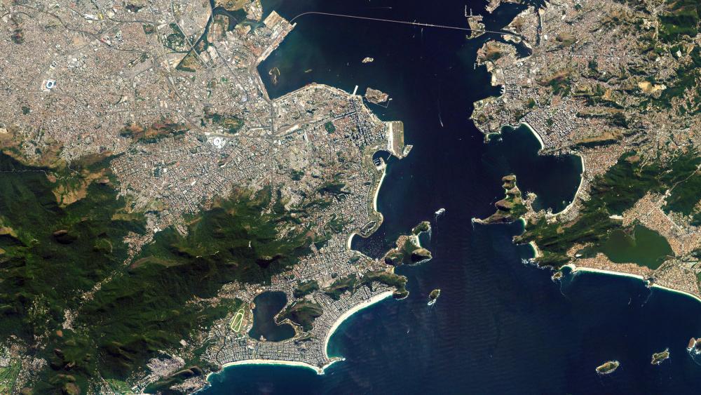 Satellite Image of Rio de Janeiro, Brazil wallpaper