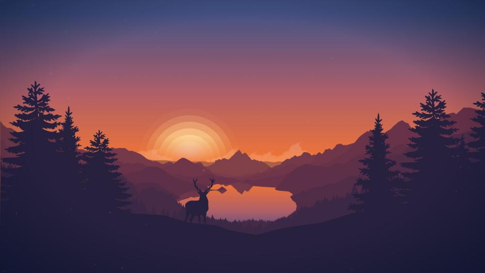 Vector sunset wallpaper