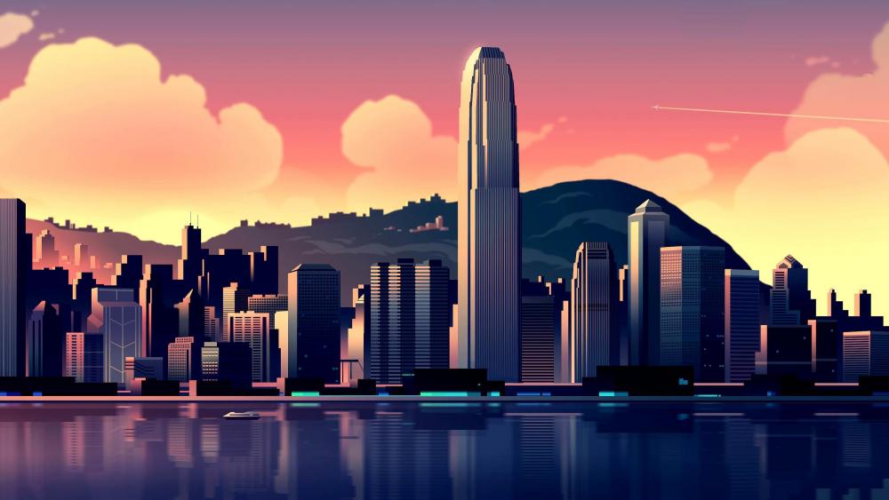 Hong Kong digital art wallpaper