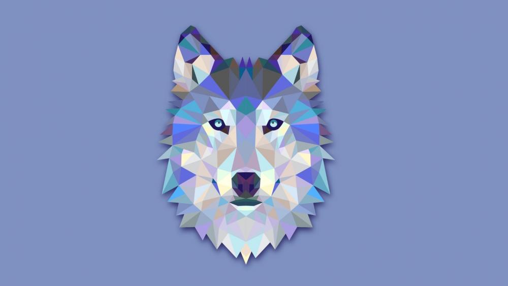  Polygonal wolf wallpaper