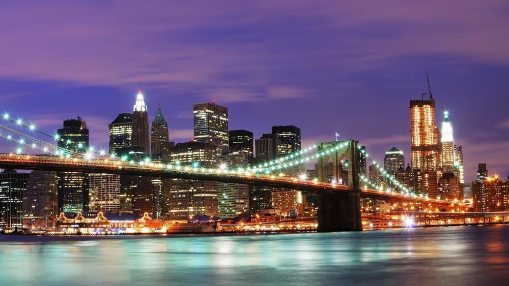 Brooklyn Bridge And New York City Skyline wallpaper