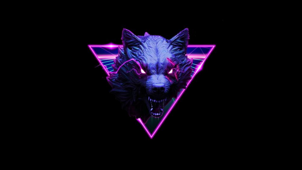 Neon werewolf wallpaper