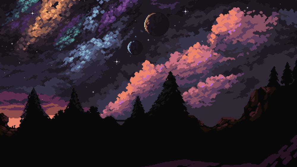 Stargazing Pixel Art wallpaper