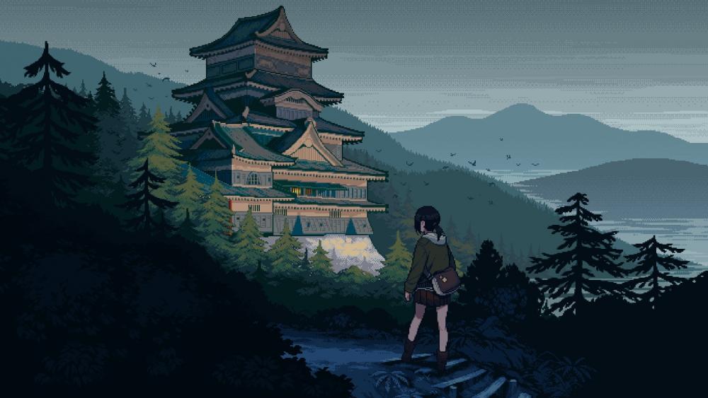 Anime pixel art wallpaper