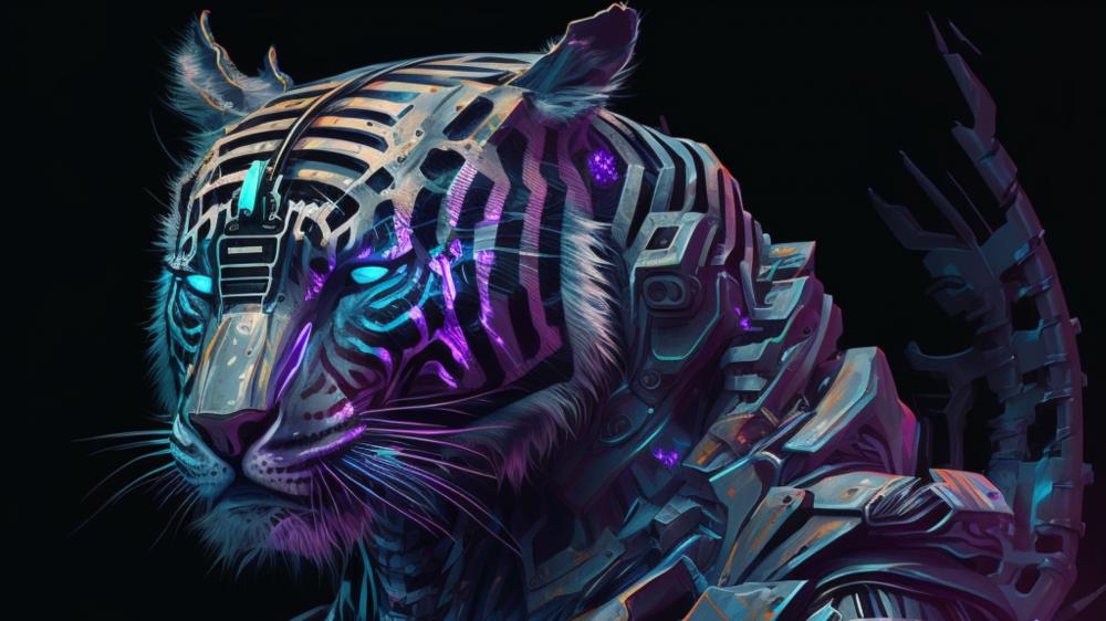 Cyborg tiger wallpaper