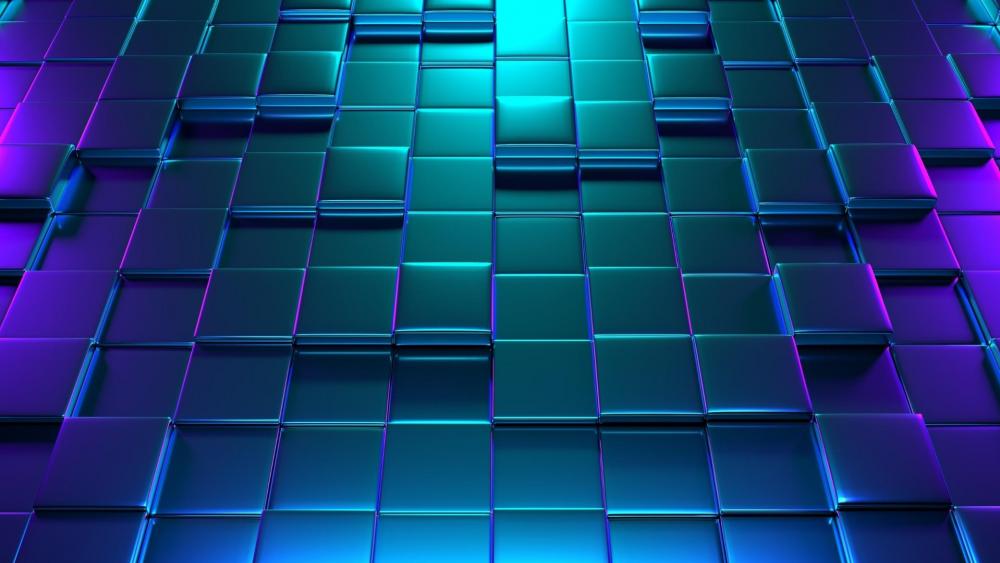 Neon 3d Cubes wallpaper