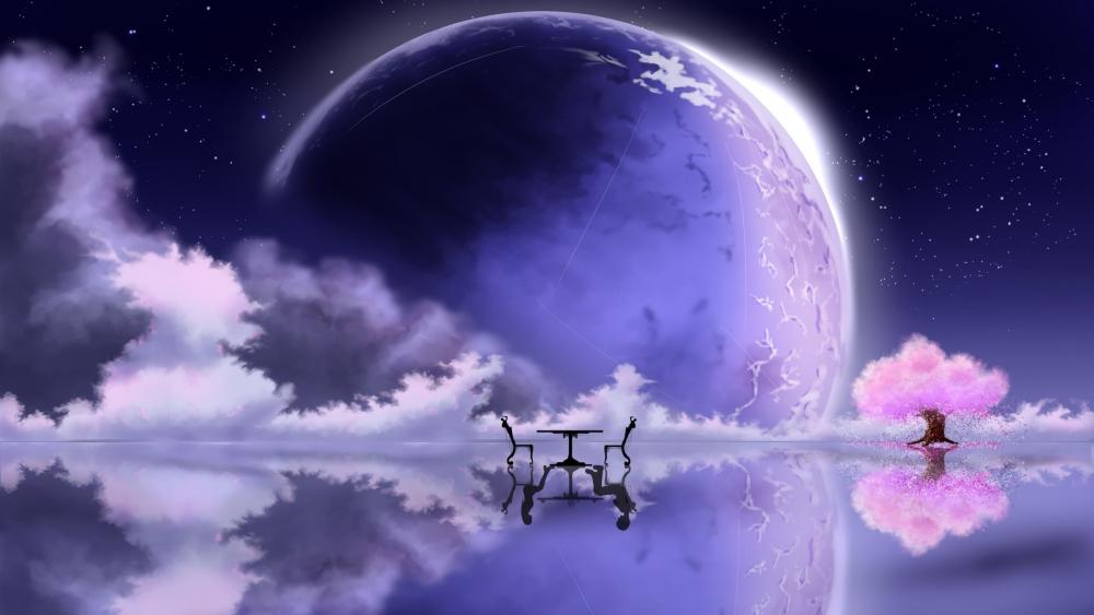 Serenity Amongst the Stars - Surreal Sci-Fi art wallpaper