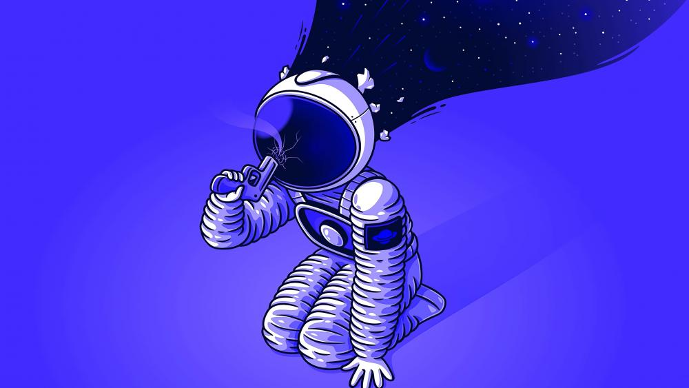 Astronaut Sipping the Universe wallpaper